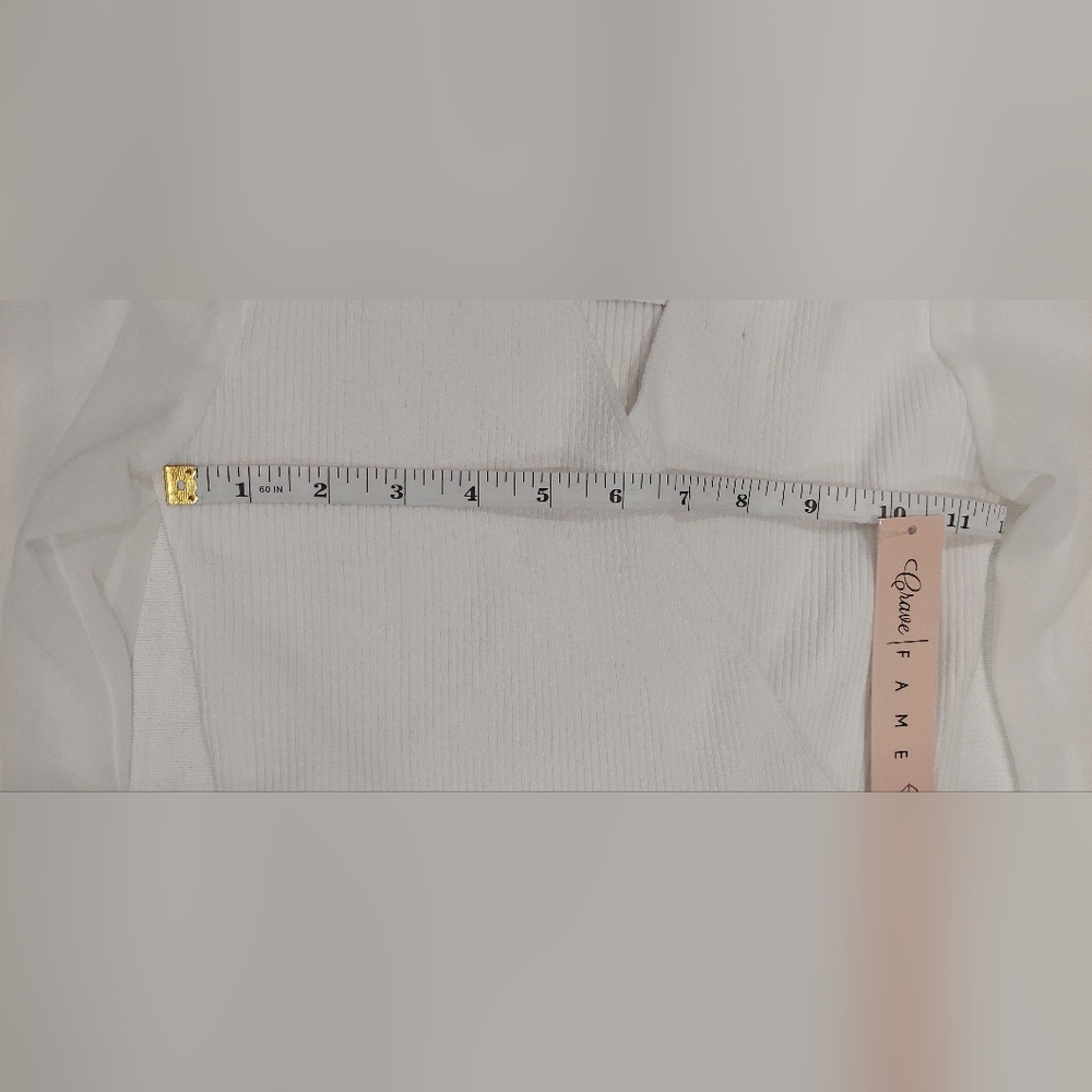 Crave Fame Elegant White Wrap Blouse - Picture 9 of 10